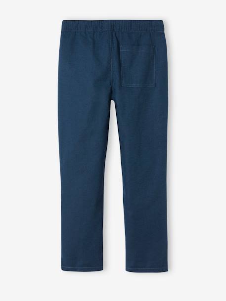 Pantalon léger garçon en coton/lin bleu nuit+noisette+vert sauge 3 - vertbaudet enfant 