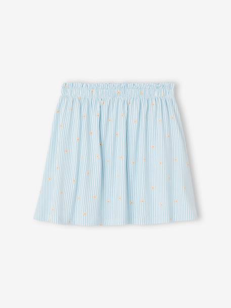 Jupe tournante imprimée Basics fille écru+rayé bleu+rose+rose poudré+vert+vert de gris 5 - vertbaudet enfant 