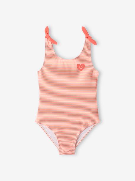 Lot de 2 maillots de bain 1 pièce coeurs fille corail 3 - vertbaudet enfant 