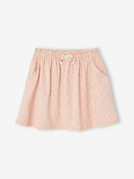 Jupe tournante imprimée Basics fille écru+rayé bleu+rose+rose poudré+vert+vert de gris+vert imprimé marguerites 7 - vertbaudet enfant 