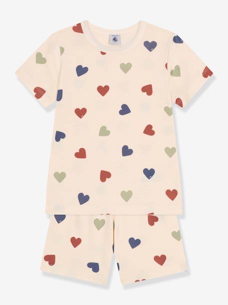 Pyjama short imprimé coeur PETI BATEAU beige imprimé 2 - vertbaudet enfant 