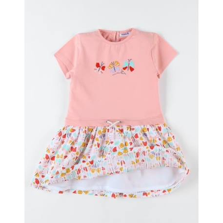 Robe bi-matière à manches courtes ROSE 4 - vertbaudet enfant 