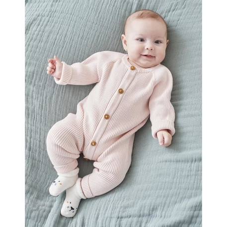 Combinaison en tricot GRIS+ROSE 5 - vertbaudet enfant 