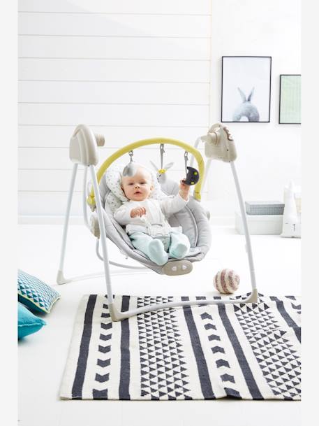 Balancelle avec arche de jeux Babyswing vertbaudet gris 8 - vertbaudet enfant 