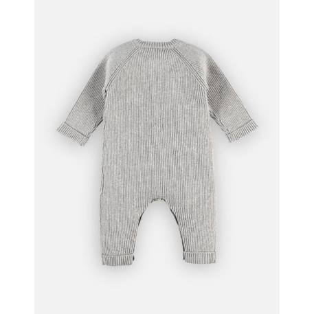 Combinaison en tricot GRIS+ROSE 3 - vertbaudet enfant 