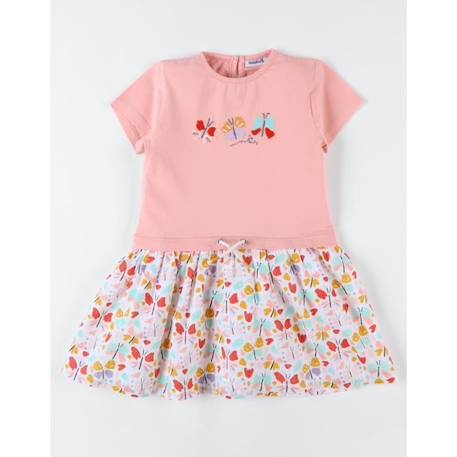 Robe bi-matière à manches courtes ROSE 3 - vertbaudet enfant 