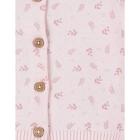 Cardigan imprimé végétal en tricot fin BEIGE+ROSE 8 - vertbaudet enfant 