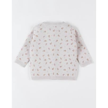 Cardigan imprimé végétal en tricot fin BEIGE+ROSE 4 - vertbaudet enfant 