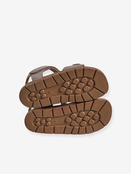 Sandales scratchées cuir enfant marine+sable 10 - vertbaudet enfant 