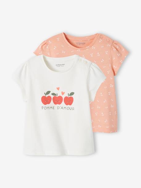 Bébé-T-shirt, sous-pull-T-shirt-Lot de 2 T-shirts basics bébé manches courtes