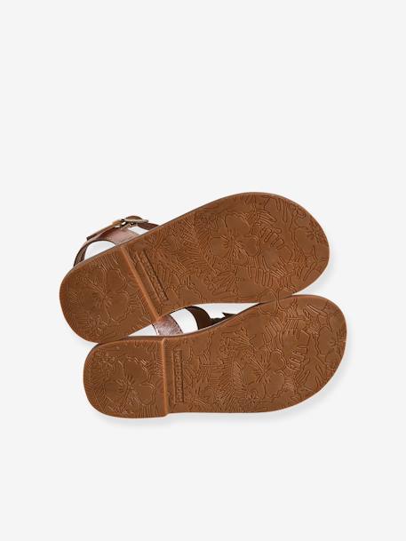 Sandales scratchées cuir enfant collection maternelle or 5 - vertbaudet enfant 