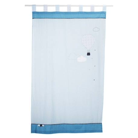 Rideau voilage 105x80 cm en coton bleu BLEU 1 - vertbaudet enfant 