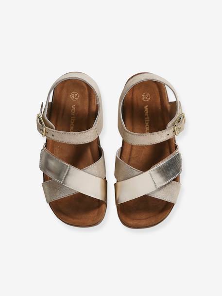 Sandales ouvertes cuir enfant or 4 - vertbaudet enfant 