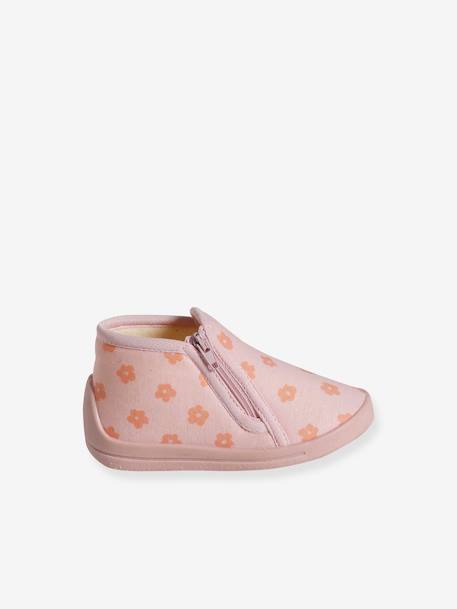 Chaussons zippés bébé en toile rose imprimé 3 - vertbaudet enfant 