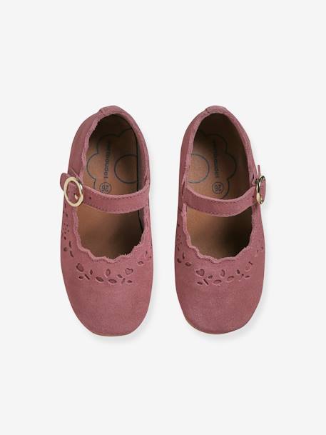 Ballerines cuir fille collection maternelle marron+vieux rose 9 - vertbaudet enfant 