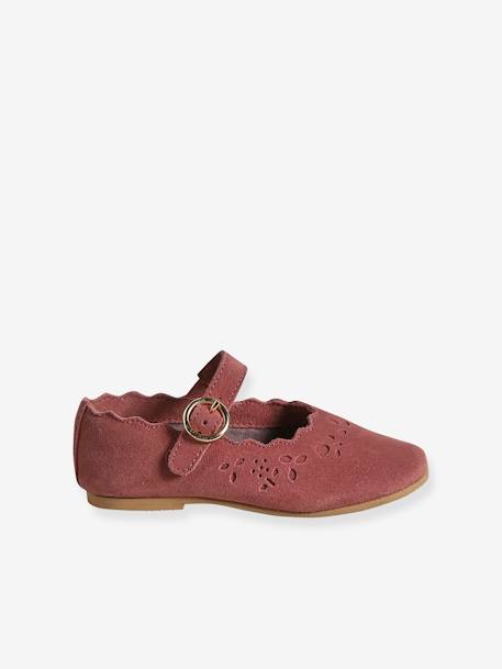 Ballerines cuir fille collection maternelle marron+vieux rose 7 - vertbaudet enfant 