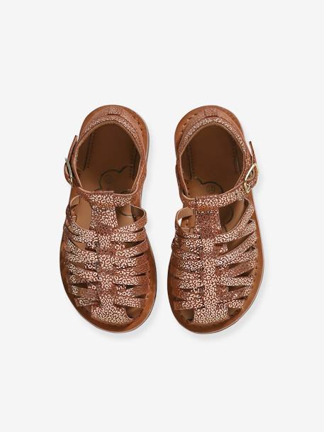 Sandales fermées cuir enfant collection maternelle ocre 4 - vertbaudet enfant 