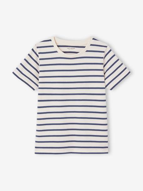 Lot de 3 T-shirts Basics garçon manches courtes blanc chiné+bleu azur+cappuccino+lot jaune+vert+vert d'eau 10 - vertbaudet enfant 