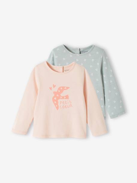 Lot de 2 T-shirts basics bébé  - vertbaudet enfant