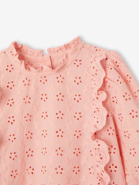 Blouse en broderie anglaise Bébé à volants rose pâle 3 - vertbaudet enfant 