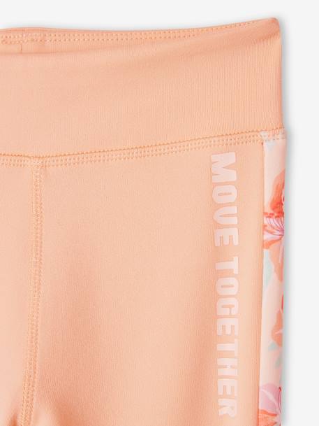 Legging technique sport fille bandes côtés motifs fleurs corail 3 - vertbaudet enfant 