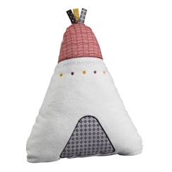 Linge de maison et décoration-Décoration-Coussin déco Tipi - Timouki - Blanc - Triangulaire - 27x22cm