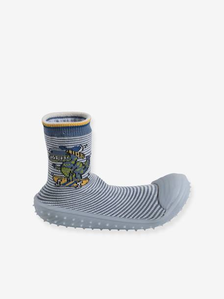 Chaussons-chaussettes enfant antidérapants bleu grisé 3 - vertbaudet enfant 