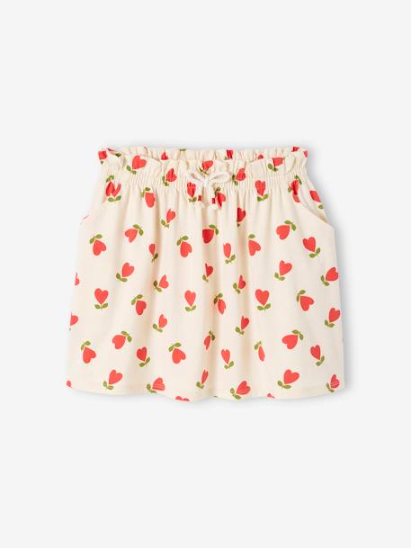 Jupe tournante imprimée Basics fille écru+rayé bleu+rose+rose poudré+vert+vert de gris 1 - vertbaudet enfant 