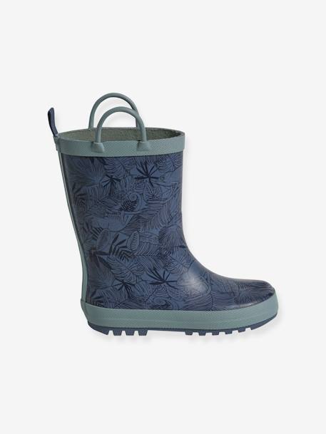 Bottes de pluie caoutchouc enfant collection maternelle bleu imprimé 2 - vertbaudet enfant 