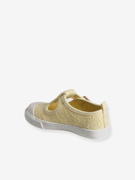 Sandales babies brodées bébé BLANC CLAIR UNI AVEC DECOR+jaune 8 - vertbaudet enfant 