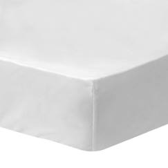 Linge de maison et décoration-Linge de lit enfant-Drap-housse-Drap-housse uni en coton, COTON LAVÉ Blanc 90x190 cm
