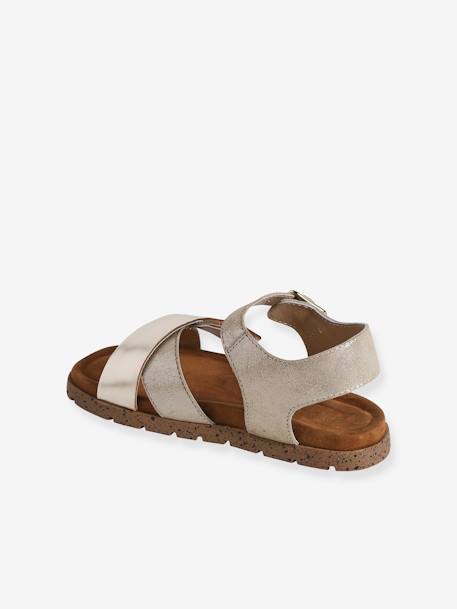 Sandales ouvertes cuir enfant or 3 - vertbaudet enfant 