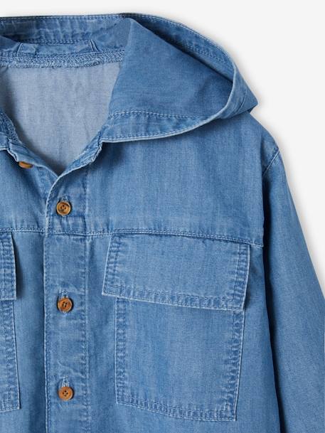 Chemise à capuche en denim léger garçon double stone 5 - vertbaudet enfant 