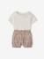 Ensemble T-shirt avec col et short fleuri naissance écru 3 - vertbaudet enfant 