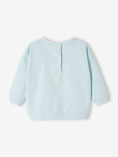 Sweat col rond personnalisable bébé bleu ciel+noix de pécan 2 - vertbaudet enfant 