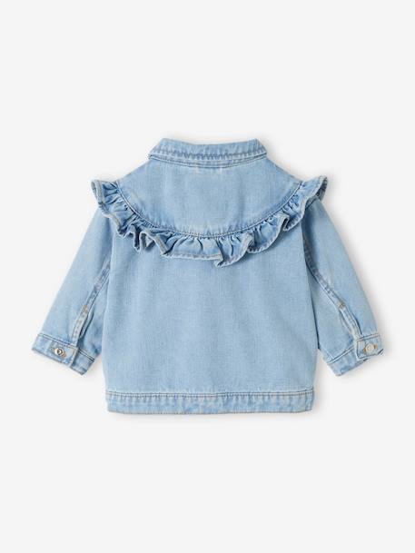 Veste volantée en denim bébé denim bleached 2 - vertbaudet enfant 