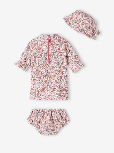 Ensemble de bain T-shirt anti UV + culotte + bob bébé fille rose 6 - vertbaudet enfant 