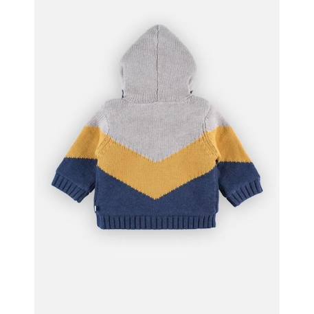 Manteau en tricot tricolore BLEU 4 - vertbaudet enfant 