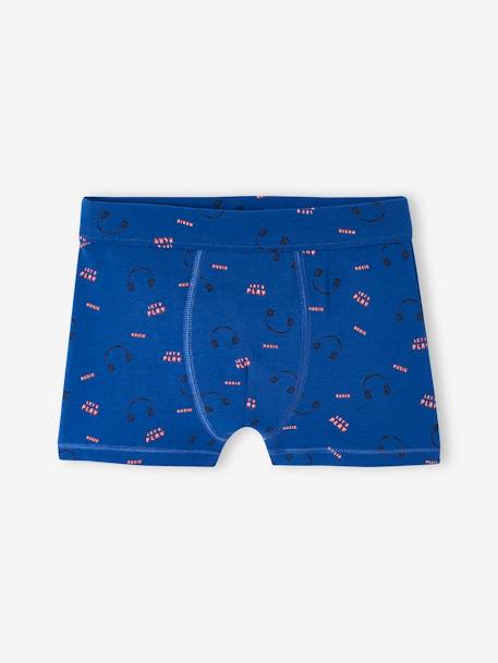 Lot de 7 boxers stretch ours garçon en coton bio bleu roi 8 - vertbaudet enfant 