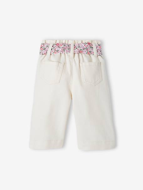 Pantalon large bébé avec ceinture à nouer écru 2 - vertbaudet enfant 