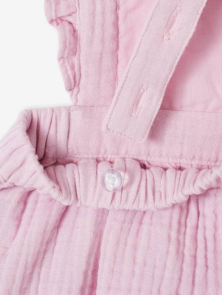 Robe-salopette en gaze de coton bébé caramel+lilas+vert céladon+vieux rose 8 - vertbaudet enfant 