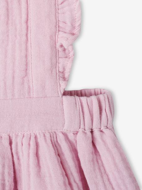 Robe-salopette en gaze de coton bébé caramel+lilas+vert céladon+vieux rose 7 - vertbaudet enfant 