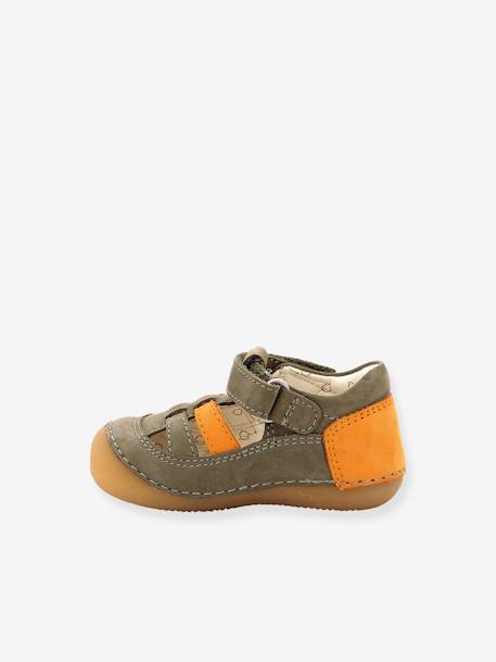 Sandales cuir bébé Sushy 927890-10-201 KICKERS® kaki 3 - vertbaudet enfant 