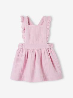 Robe-salopette en gaze de coton bébé  - vertbaudet enfant