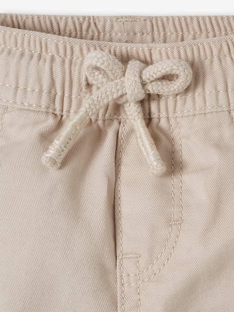 Short sergé taille élastiquée bébé garçon beige+camel+vert de gris 3 - vertbaudet enfant 