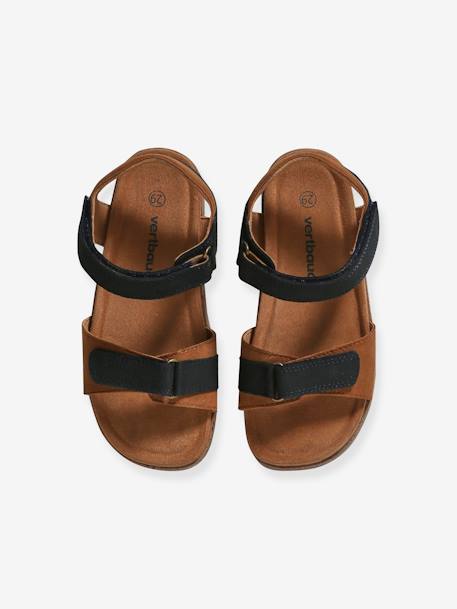 Sandales scratchées cuir enfant marine+sable 4 - vertbaudet enfant 