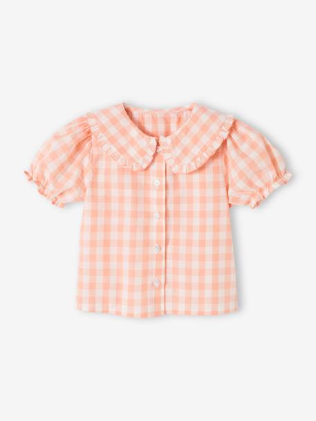 Blouse vichy bébé manches courtes carreaux rose 2 - vertbaudet enfant 