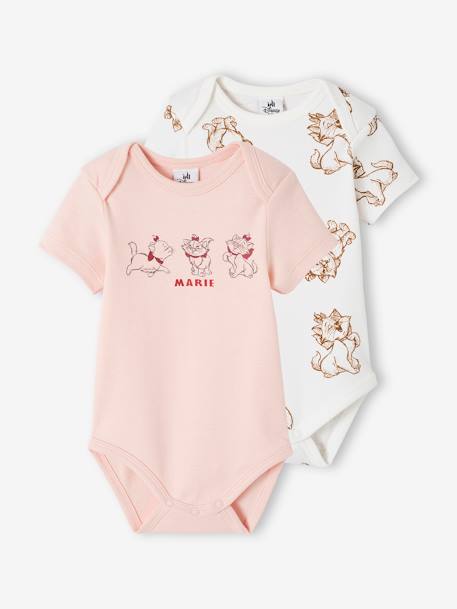 Lot de 2 bodies Disney® Marie les Aristochats Blanc + rose pâle 1 - vertbaudet enfant 