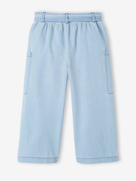 Pantacourt large en chambray fille facile à enfiler double stone 2 - vertbaudet enfant 