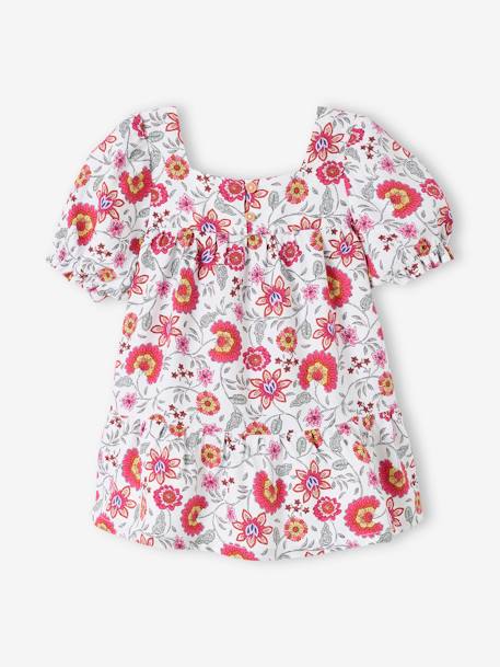 Robe fleurie à volants bébé écru 1 - vertbaudet enfant 